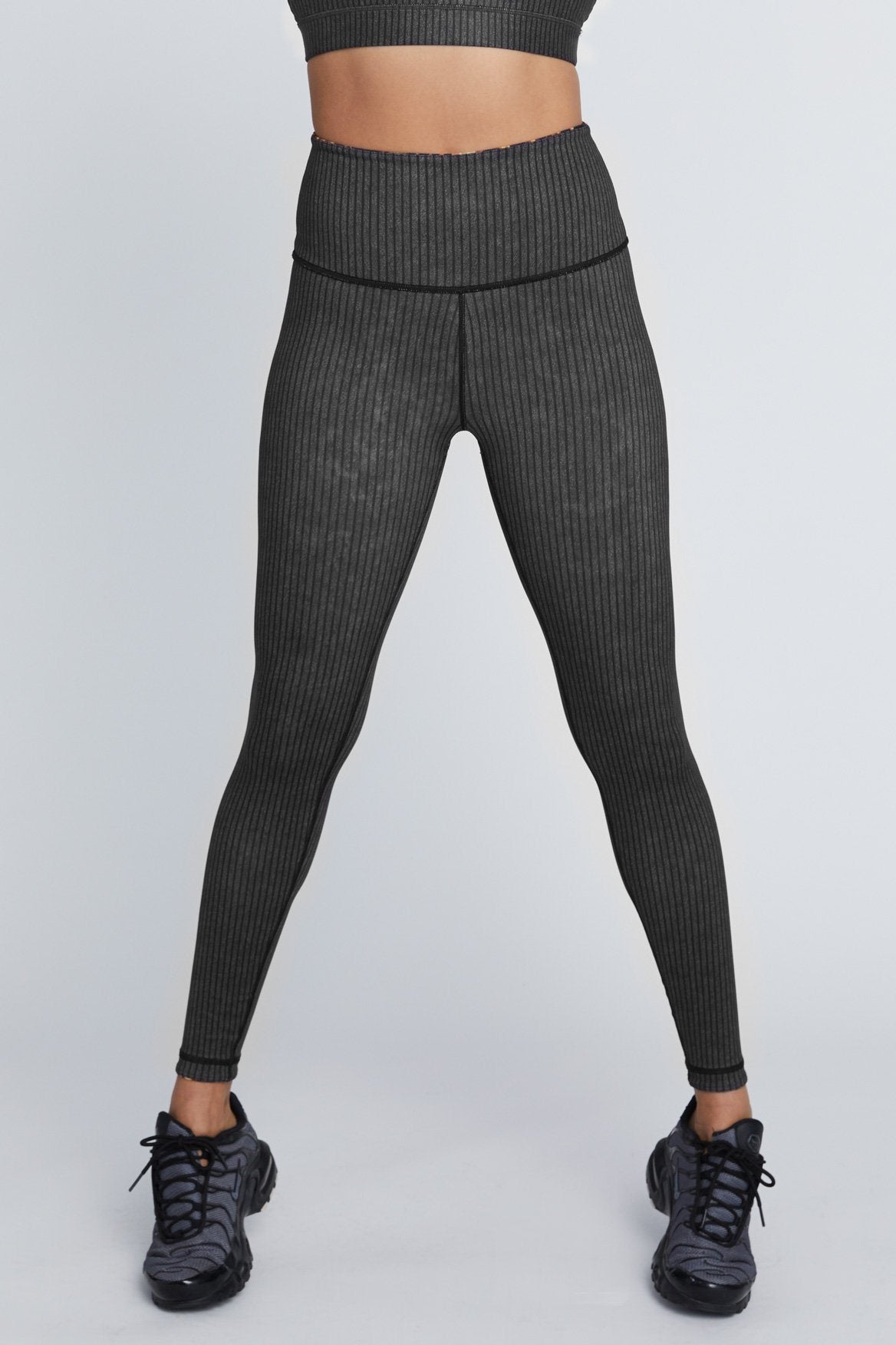 Charcoal Gray and Black Horizontal Stripes Leggings for Sale by  ColorPatterns