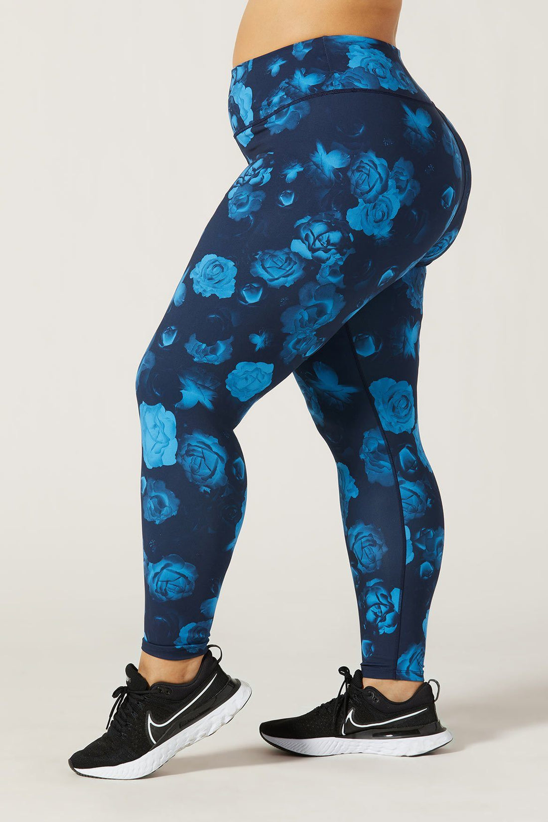 Women's black blue lycra polyester leggings neon spandex