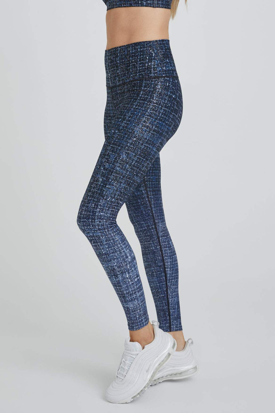 High Waisted Leggings Navy Tweed With Foil – Wear It To Heart